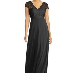 Dessy Collection Black Lace Dress Gown 16 Vivian